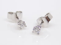 9ct White Gold Claw Set Round Brilliant Diamond Earrings 0.20ct SKU 1642041