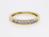 9ct Yellow Gold Illusion Set Diamonds Channel Wedding/Eternity Ring 0.06ct SKU 4501001
