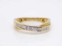 9ct Yellow Gold Channel Set Round Brilliant Diamonds Fancy Wedding/Eternity Ring 0.25ct SKU 4501003