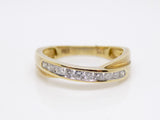 9ct Yellow Gold Channel Set Round Brilliant Diamonds Fancy Wedding/Eternity Ring 0.25ct SKU 4501003