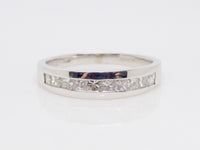 18ct White Gold Channel Set Princess Cut Diamonds Wedding/Eternity Ring 0.50ct SKU 8802035