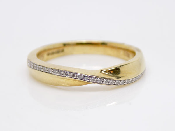 9ct Yellow Gold Pave Diamonds Fancy Wedding/Eternity Ring 0.09ct SKU 4501022