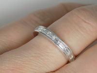 18ct White Gold Channel Set Emerald Cut Diamonds Wedding/Eternity Ring 0.78ct SKU 8802110