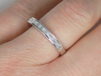 18ct White Gold Channel Set Emerald Cut Diamonds Wedding/Eternity Ring 0.36ct SKU 8802134