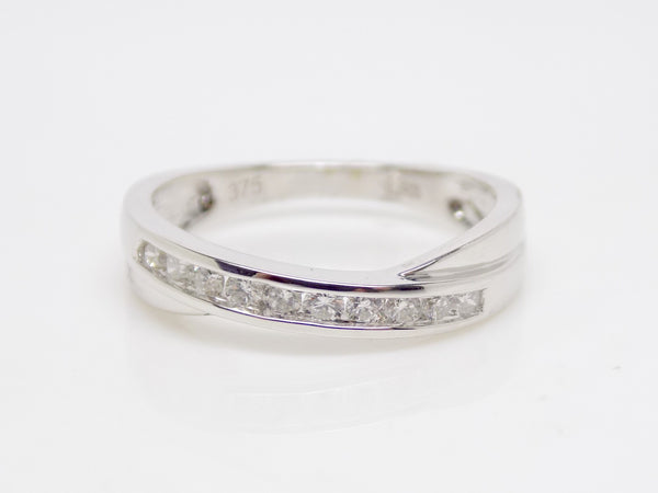9ct White Gold Round Brilliant Diamond Fancy Diamond Wedding/Eternity Ring 0.25ct SKU 4501046