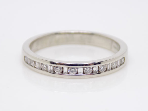 Platinum Round and Baguette Diamonds Channel Set Wedding/Eternity Ring 0.33ct SKU 8802050