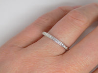 9ct White Gold Claw Set Round Brilliant Diamonds Channel Wedding/Eternity Ring 0.13ct SKU 4501107