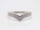 9ct White Gold Pave Diamonds Wishbone Wedding/Eternity Ring 0.10ct SKU 4501116