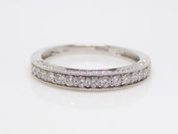 9ct White Gold Channel Set Rounded Brilliant Diamonds Beaded Edging Wedding/Eternity Ring 0.25ct SKU 4501119
