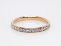 9ct Rose Gold Claw Set Round Brilliant Diamonds Channel Wedding/Eternity Ring 0.20ct SKU 4501189