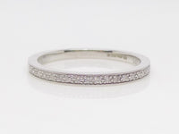 9ct White Gold Round Brilliant Channel Set Diamond Beaded Edging Wedding/Eternity Ring 0.12ct SKU 4502018