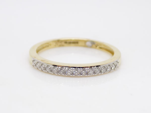 9ct Yellow Gold Claw Set Diamonds Channel Set Wedding/Eternity Ring 0.10ct SKU 4502020