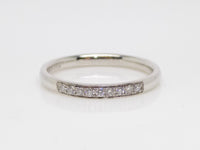 9ct White Gold Claw Set Round Brilliant Diamonds Channel Wedding/Eternity Ring 0.08ct SKU 4502031