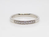 9ct White Gold Claw Set Round Brilliant Diamonds Channel Wedding/Eternity Ring 0.08ct SKU 4502031
