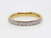 9ct Yellow Gold Claw Set Diamonds Channel Set Wedding/Eternity Ring 0.31ct SKU 4502032