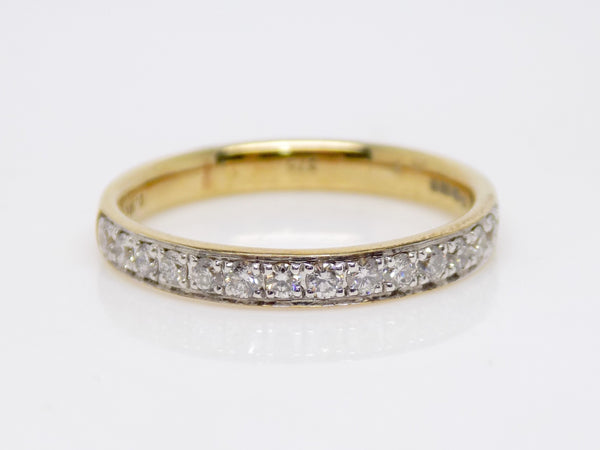 9ct Yellow Gold Claw Set Diamonds Channel Set Wedding/Eternity Ring 0.31ct SKU 4502032