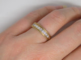9ct Yellow Gold Round Brilliant Diamonds Milgrain Edging Wedding/Eternity Ring 0.25ct SKU 4503001