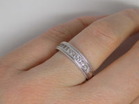 9ct White Gold Round Channel Set Diamonds Double Milgrain Edge Wedding/Eternity Ring 0.25ct SKU 4503002