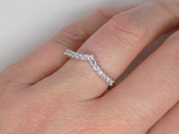 9ct Yellow Gold Claw Set Round Brilliant Diamonds Wishbone Wedding/Eternity Ring 0.25ct SKU 4505001