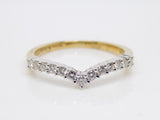 9ct Yellow Gold Claw Set Round Brilliant Diamonds Wishbone Wedding/Eternity Ring 0.25ct SKU 4505001