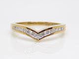 9ct Yellow Gold Channel Set Round Brilliant Diamonds Wishbone Wedding/Eternity Ring 0.25ct SKU 4505008