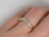 9ct Yellow Gold Claw Set Round Brilliant Diamonds Channel Wishbone Wedding/Eternity Ring 0.10ct SKU 4505010