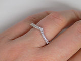 9ct White Gold Claw Set Round Brilliant Diamonds Wishbone Wedding/Eternity Ring 0.25ct SKU 4505012
