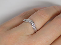 18ct White Gold Round Brilliant Channel Set Diamonds Wishbone Wedding/Eternity Ring 0.25ct SKU 8802053