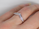 9ct White Gold Channel Set Round Brilliant Diamonds Wishbone Wedding/Eternity Ring 0.25ct SKU 4505028