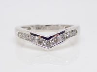 9ct White Gold Round Brilliant Channel Set Diamonds Wishbone Wedding/Eternity Ring 0.50ct SKU 4505037