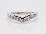 9ct White Gold Round Brilliant Channel Set Diamonds Wishbone Wedding/Eternity Ring 0.50ct SKU 4505037
