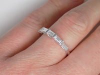 18ct White Gold 5 Baguette Diamond Bar Wedding/Eternity Ring 0.52ct SKU 8802133