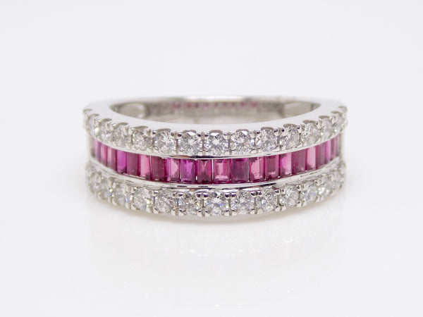 Baguette Rubies and Round Brilliant Diamonds Ring SKU 5606031