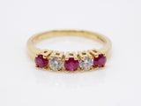 9ct Yellow Gold Ruby and Diamond 5 Stone Wedding/Eternity Ring SKU 5606049