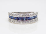 Baguette Sapphires and Round Brilliant Diamonds Ring SKU 5706029