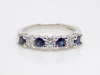 9ct White Gold Round Brilliant Sapphire And Diamond 7 Stone Ring SKU 5706045