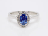 9ct White Gold Oval Sapphire Halo Diamond Engagement Ring SKU 5706046