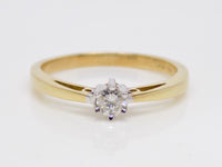 9ct Yellow Gold Diamond Solitaire Engagement Ring 0.15ct SKU 8803098