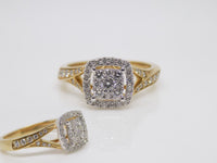 Yellow Gold Split Shoulders Natural Diamonds Engagement Ring 0.50ct SKU 8801017