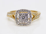 Yellow Gold Split Shoulders Natural Diamonds Engagement Ring 0.50ct SKU 8801017