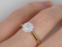 9ct Yellow Gold Diamond Cluster in Solitaire Setting Engagement Ring 0.50ct SKU 6009003