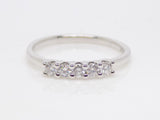 9ct White Gold 5 Round Brilliant Diamonds Claw Set Wedding/Eternity Ring 0.25ct SKU 6105004