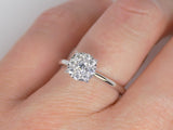 9ct White Gold Solitaire Setting Diamond Cluster Engagement Ring 0.33ct SKU 6107014