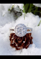 9ct White Gold Split Shoulders Diamond Halo Engagement Ring 1.00ct SKU 6107027