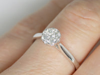 9ct White Gold Round Brilliant Diamonds Cluster Engagement Ring 0.25ct SKU 6107041