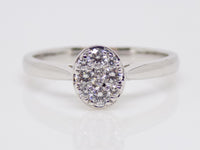 9ct White Gold Oval Shape Diamond Cluster Engagement Ring 0.25ct SKU 6107042
