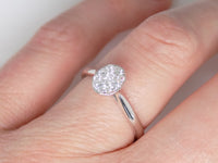 9ct White Gold Oval Shape Diamond Cluster Engagement Ring 0.25ct SKU 6107042