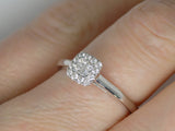 9ct White Gold Square Set Diamond Cluster Engagement Ring 0.20ct SKU 6107050