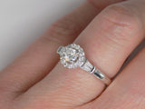 9ct White Gold Halo Diamond Engagement Ring 0.50ct SKU 8802001