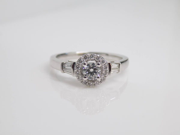 9ct White Gold Halo Diamond Engagement Ring 0.50ct SKU 8802001